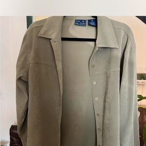 Eddie Bauer Olive Green Suede Shirt Jacket
